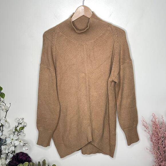 ANTHROPOLOGIE x MAEVE Crystal Tunic Sweater Tan Camel {L41} - Picture 2 of 5